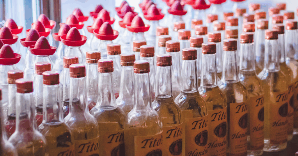 Bottles of Tito's Vodka
