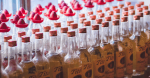 Bottles of Tito's Vodka